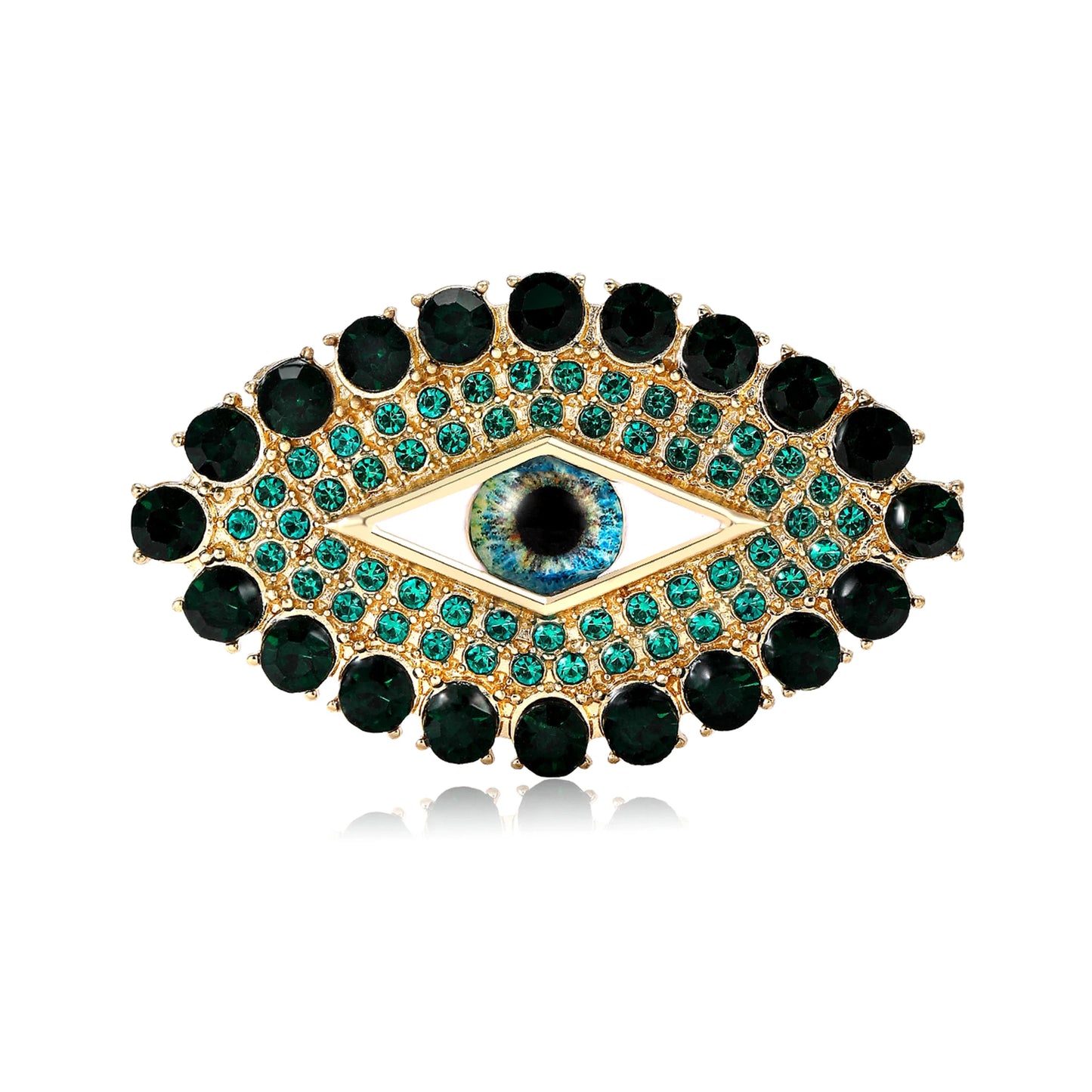 Baroque Rhinestone Devil's Eye Brooch