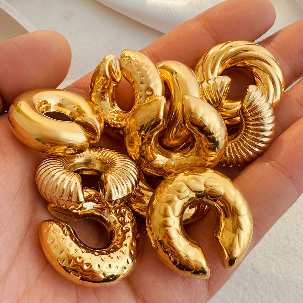 18K Gold Plated Chunky Ear Cuffs