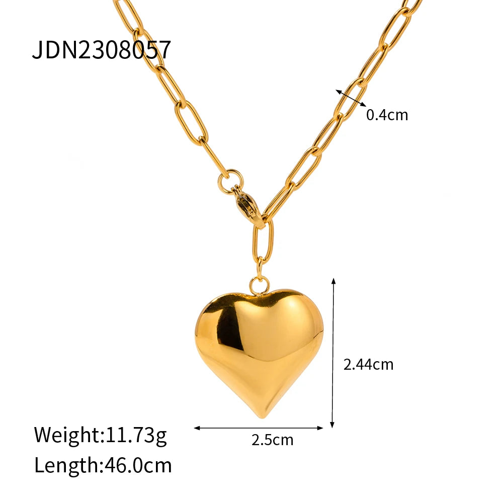 Gold Plated Heart Pendant Necklaces