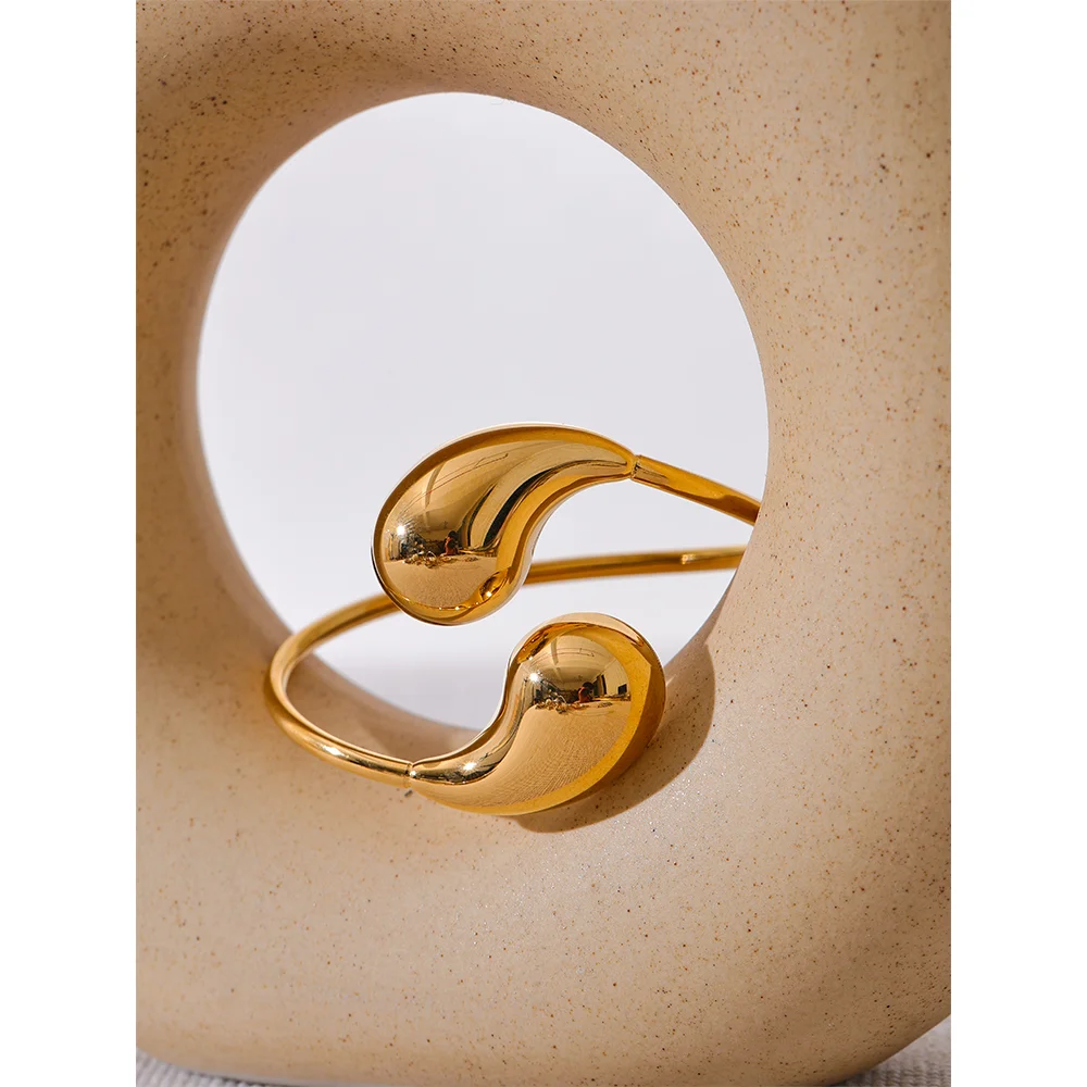 18K Gold Plated Water Drop Bracelet Bangle