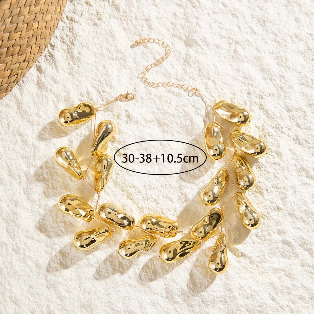 Surrealist Leaf Beads Choker Necklace