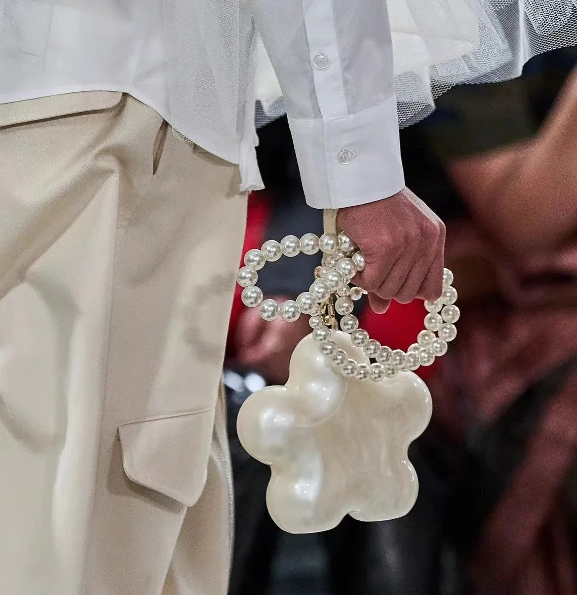 Star Shape Pearl Acrylic Bag Clutch Purse