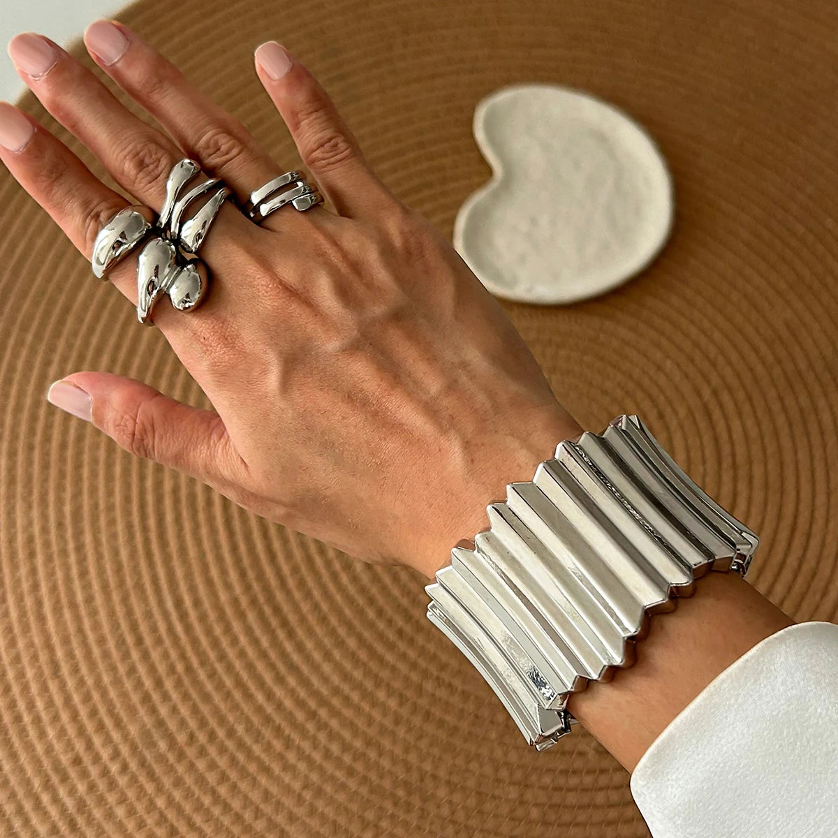 Chunky Wavy Bangle Bracelets
