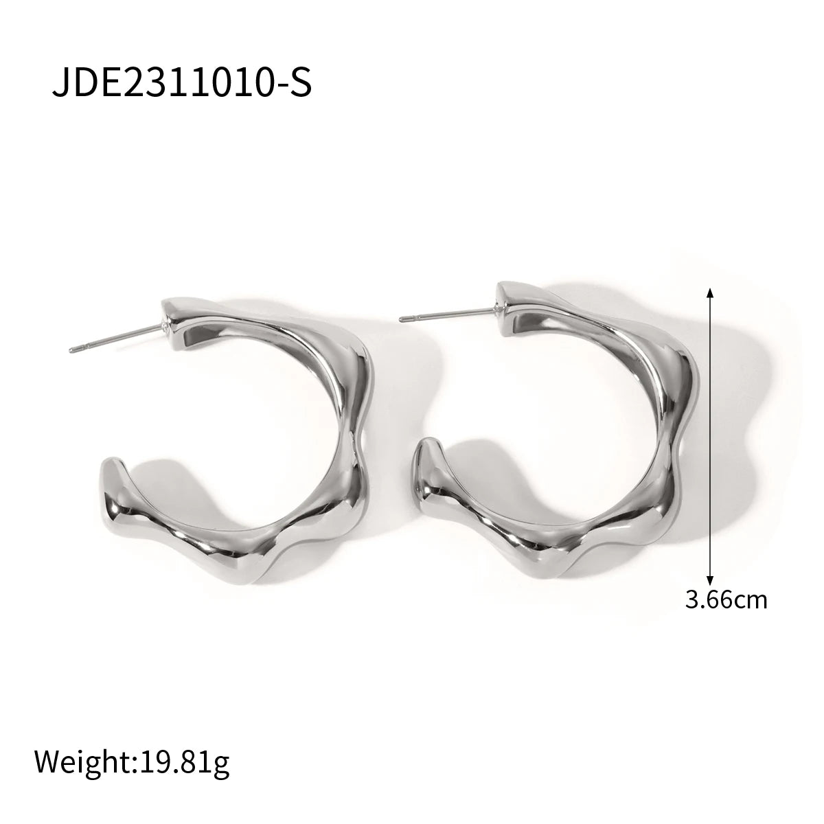 Petals C-shaped Earrings 18K Gold Plated