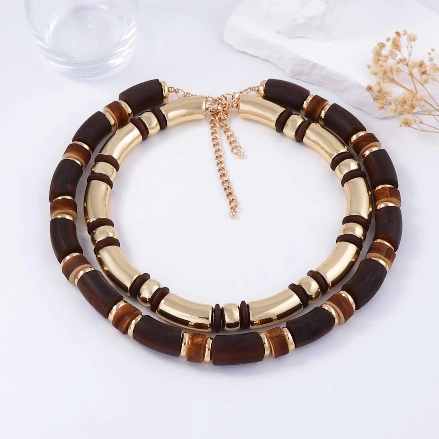 Wood Beaded Bracelet & Necklace Sets