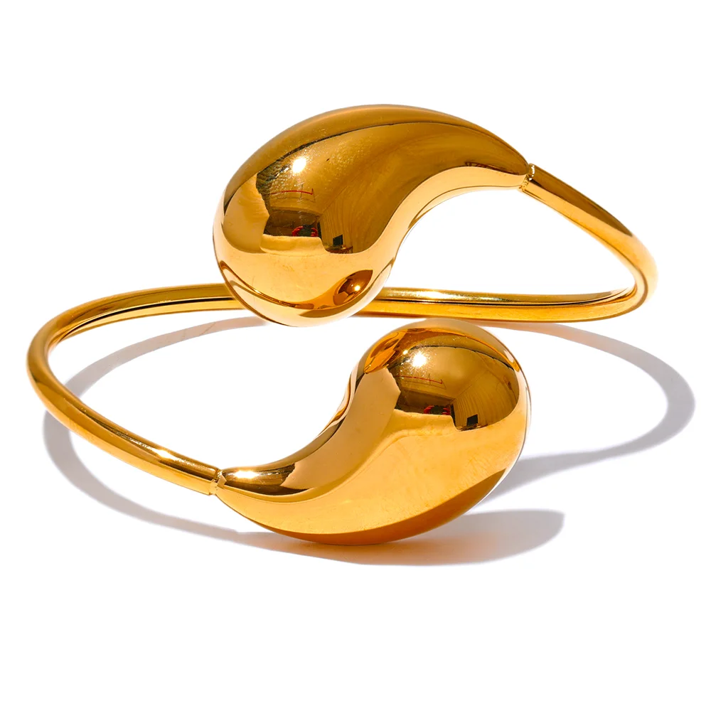 18K Gold Plated Water Drop Bracelet Bangle
