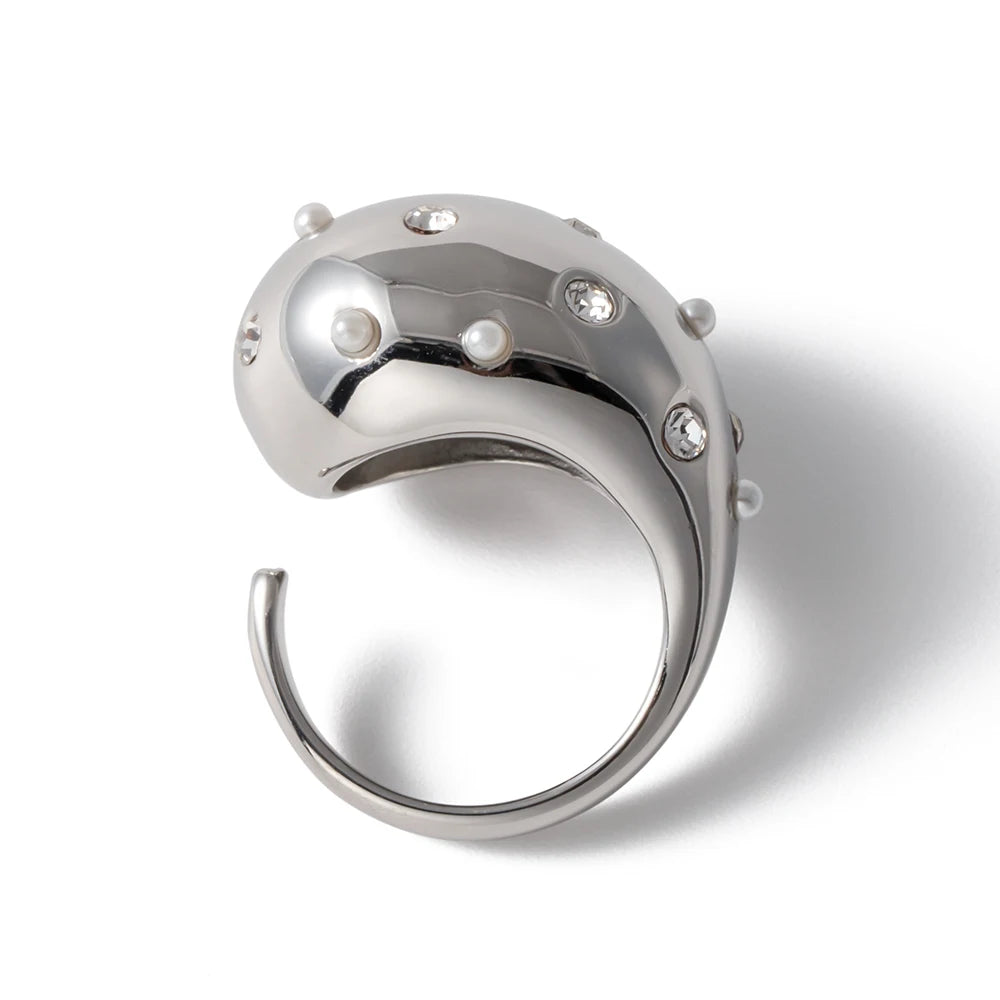 18K Gold Plated Chunky Studded Ring