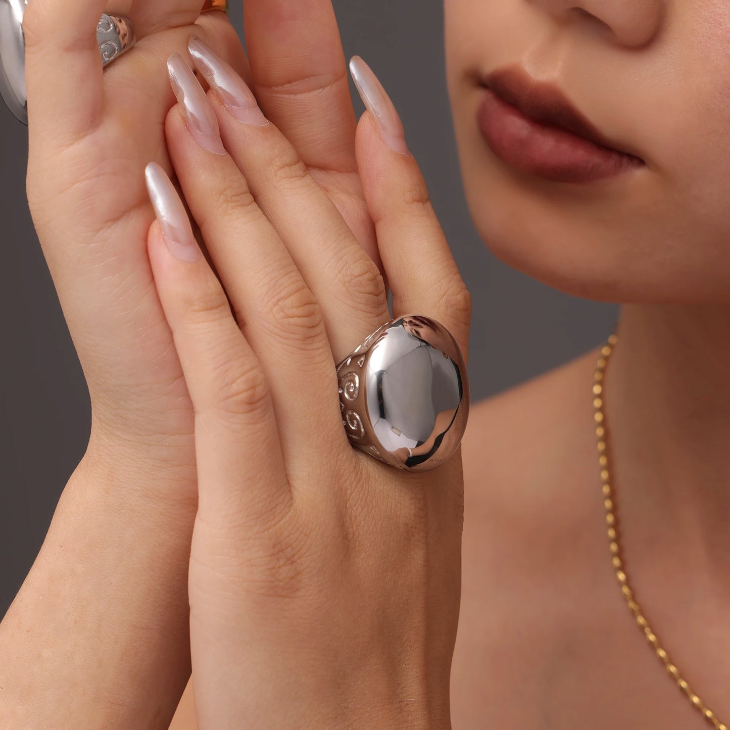 Stainless Steel Chunky Rings 18k Gold Plated