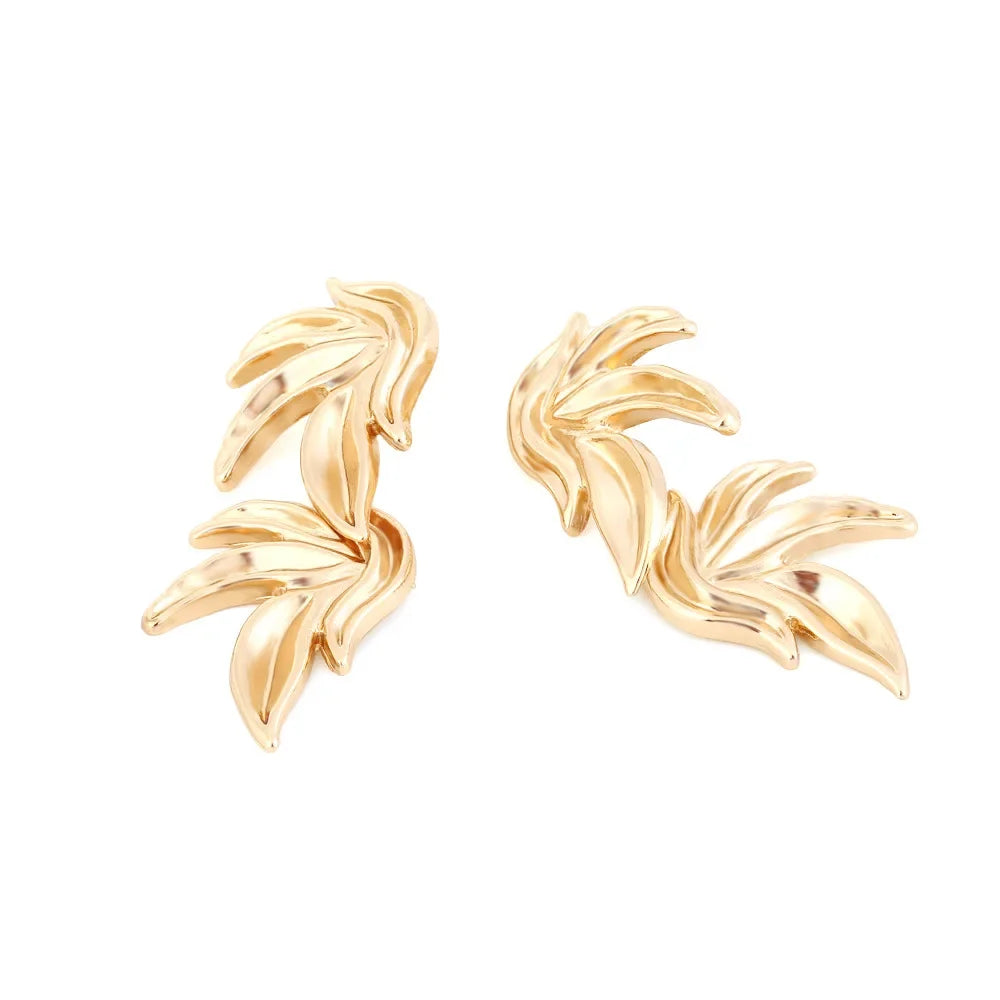 Statement Double Leaf Earrings
