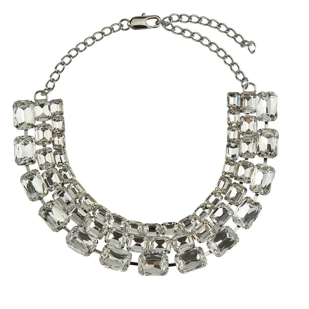 Triple Rhinestone Choker Necklace