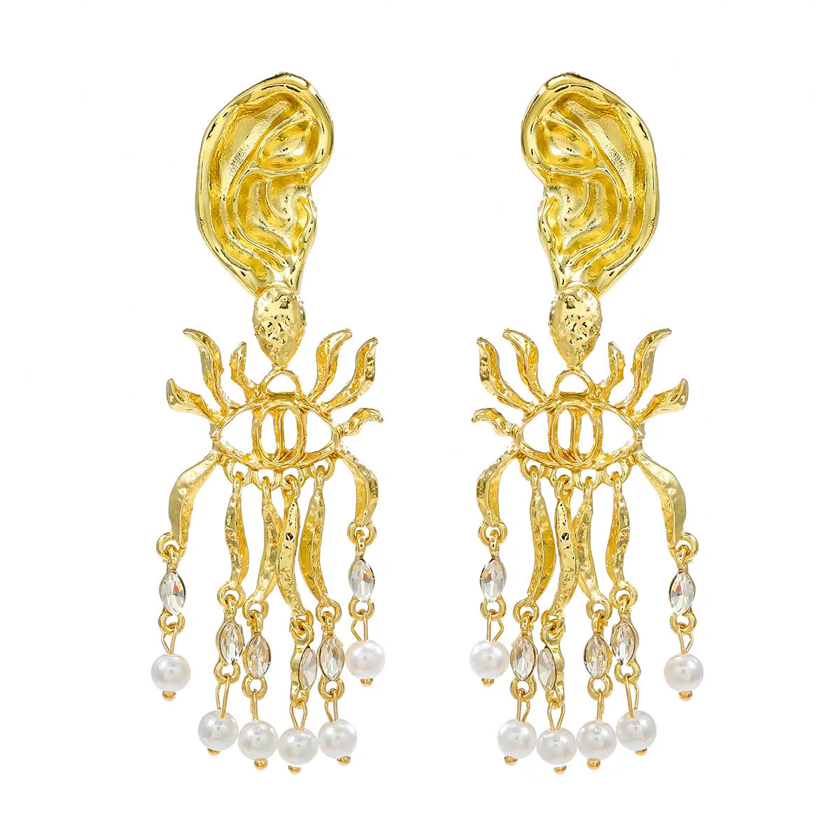 Statement Surrealist Chunky Earrings Baroque Style