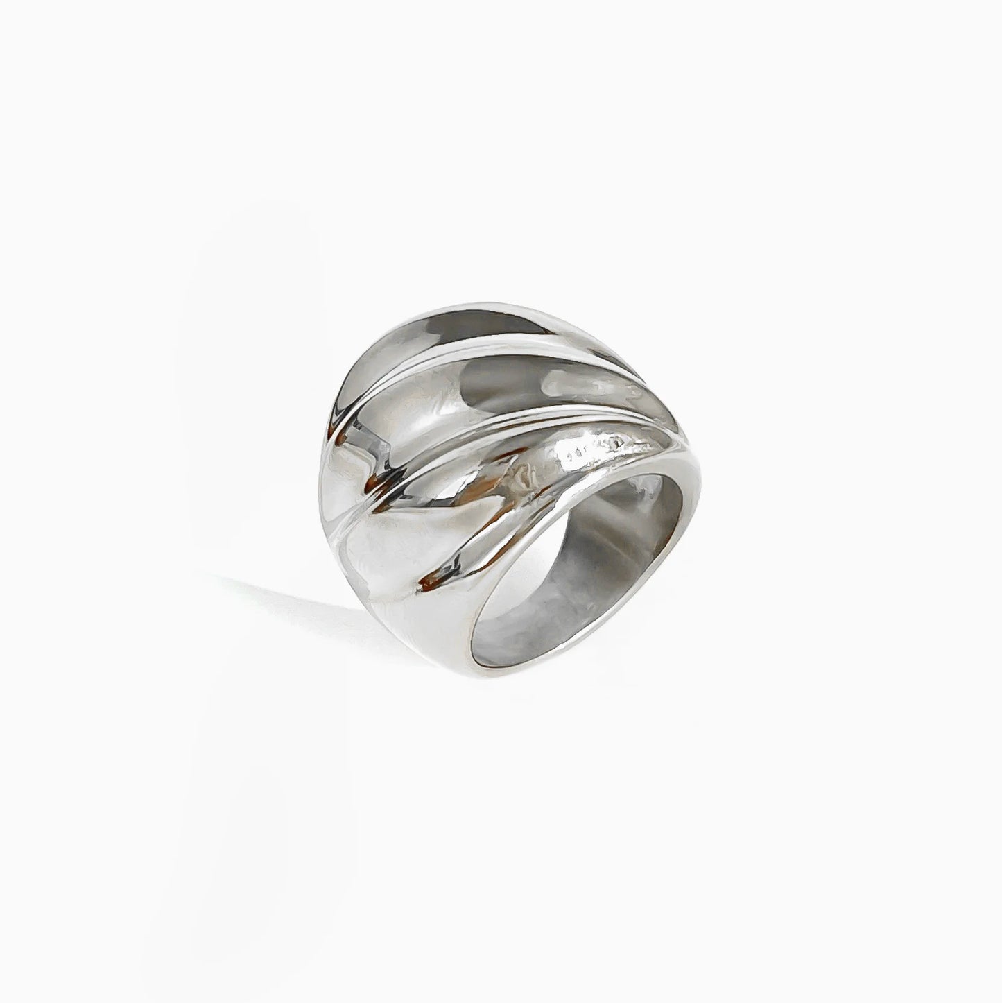 Wave Chunky Dome Wide Rings