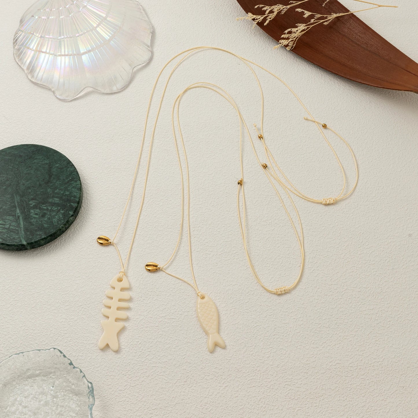 Fishbone Sardine Cord Necklace