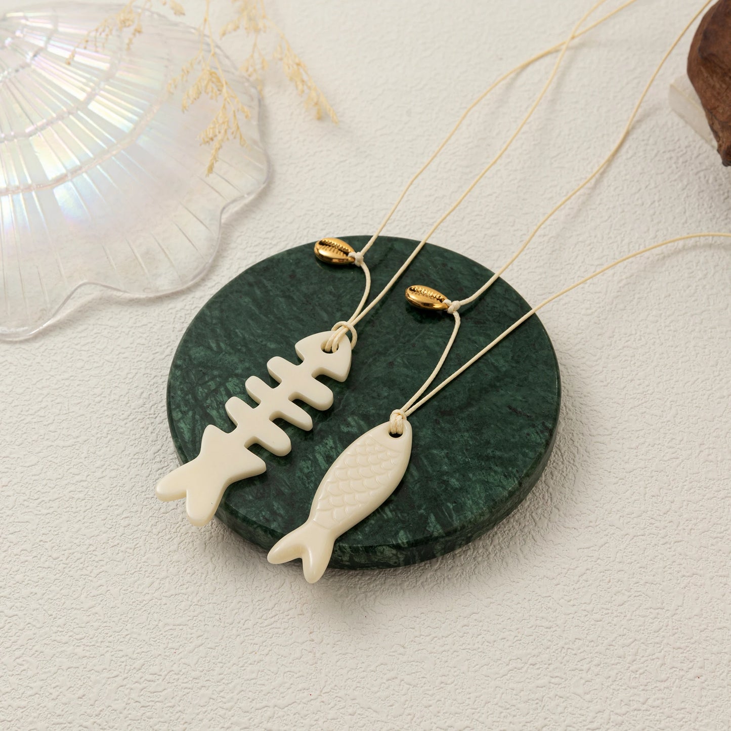 Fishbone Sardine Cord Necklace