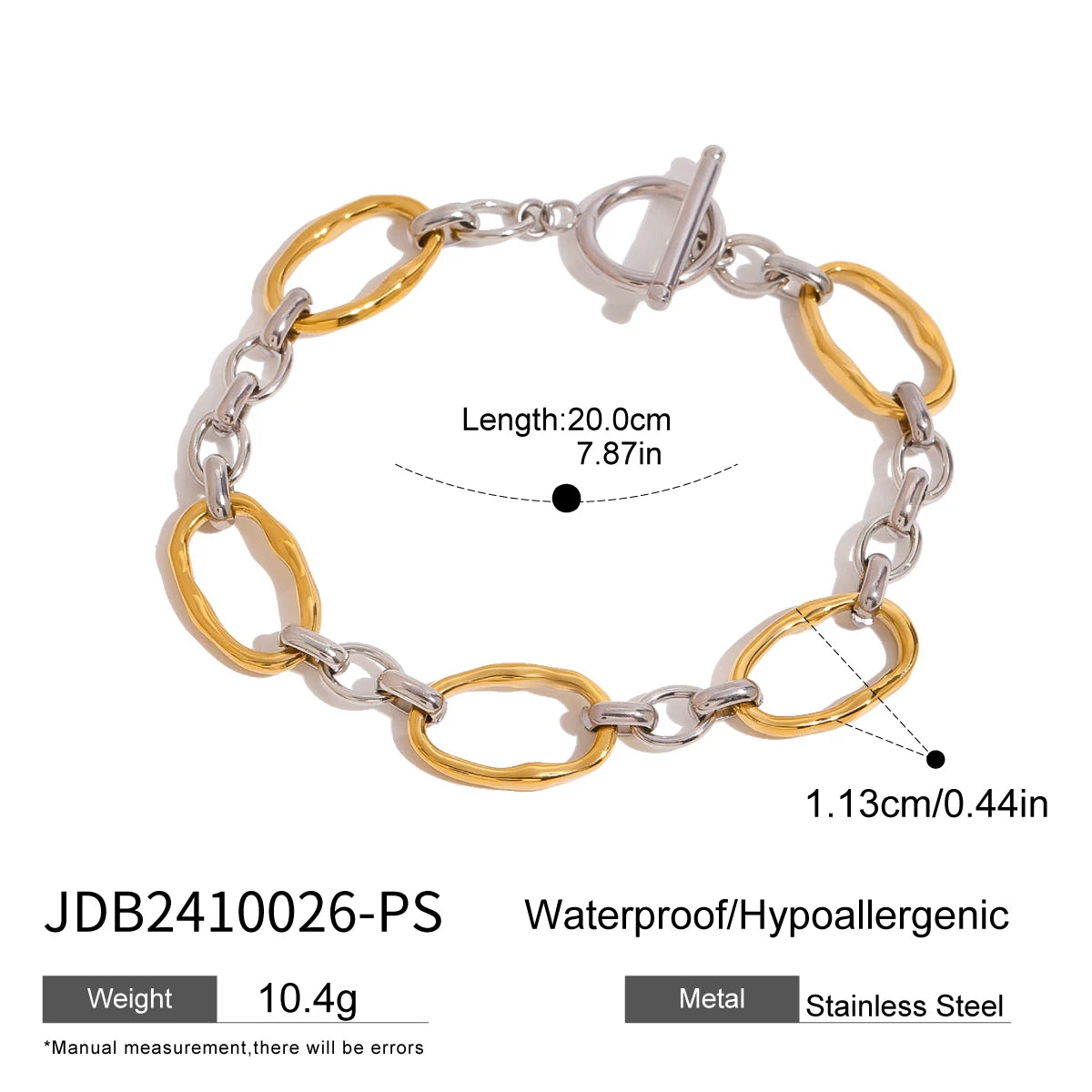 Minimalist Chain Bracelet Stackable 18k Gold Plated