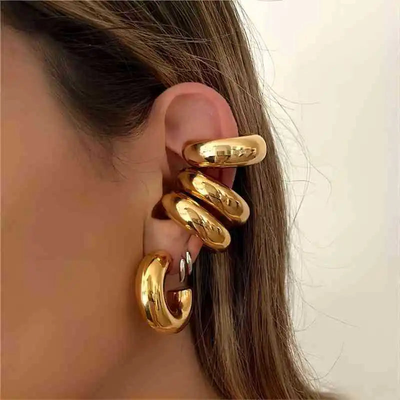 18K Gold Plated Chunky Ear Cuffs