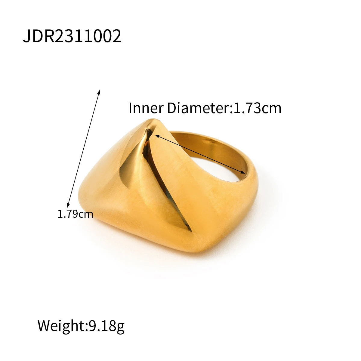 Chunky Unique 18K Gold Plated Rings
