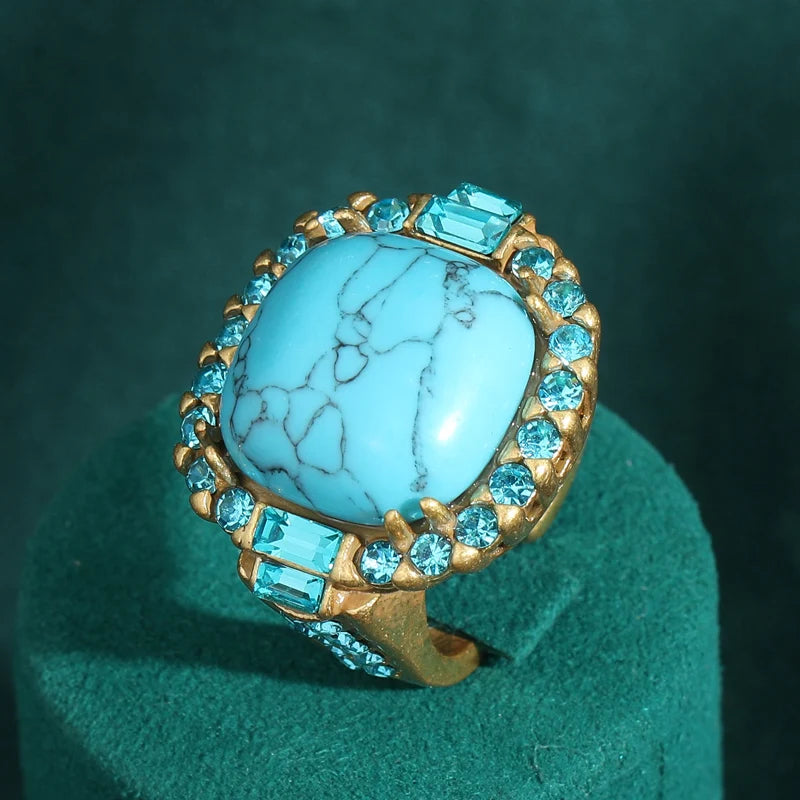 Vintage Style Art Deco Turquoise Ring