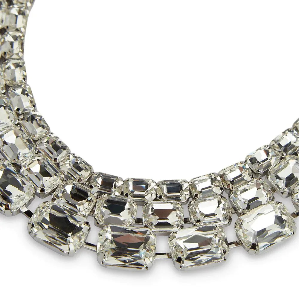 Triple Rhinestone Choker Necklace