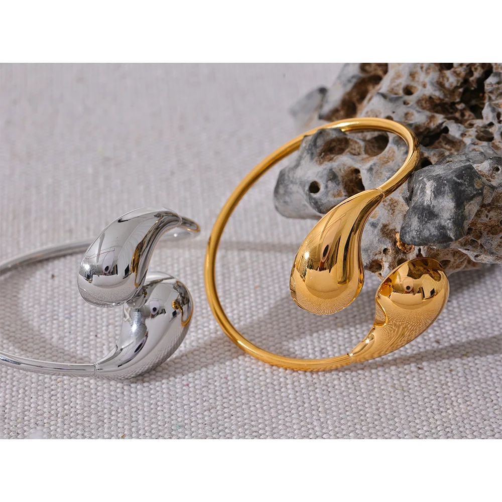 18K Gold Plated Water Drop Bracelet Bangle