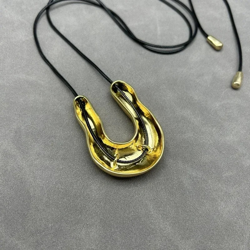 Organic Shape Statement Pendant Necklace