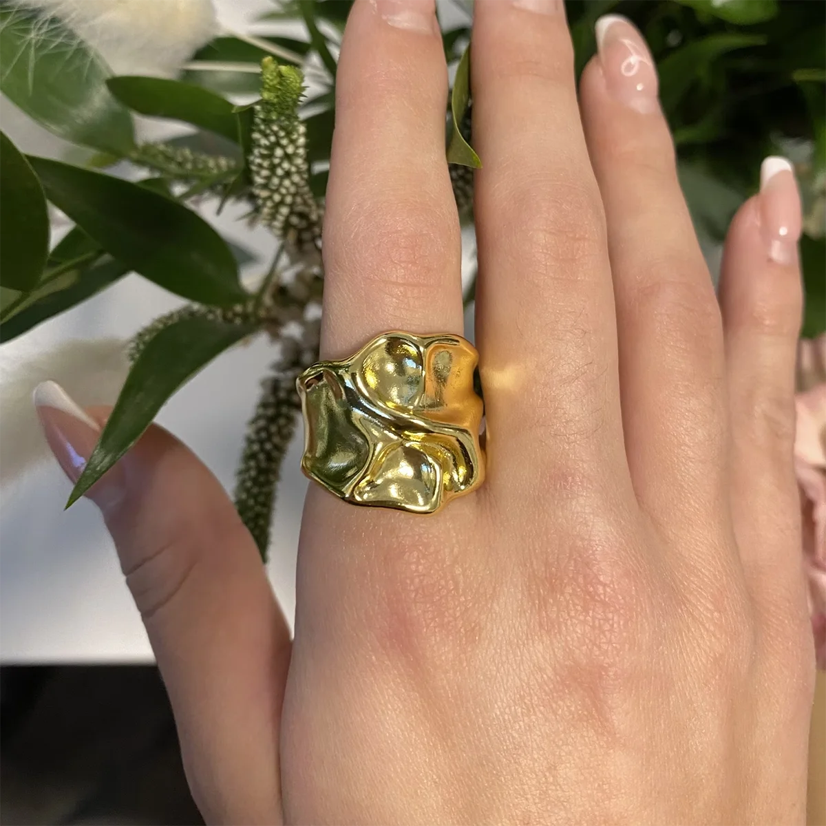 Chunky Hammered Rings