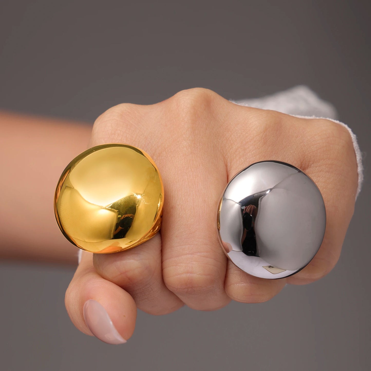 Stainless Steel Chunky Rings 18k Gold Plated