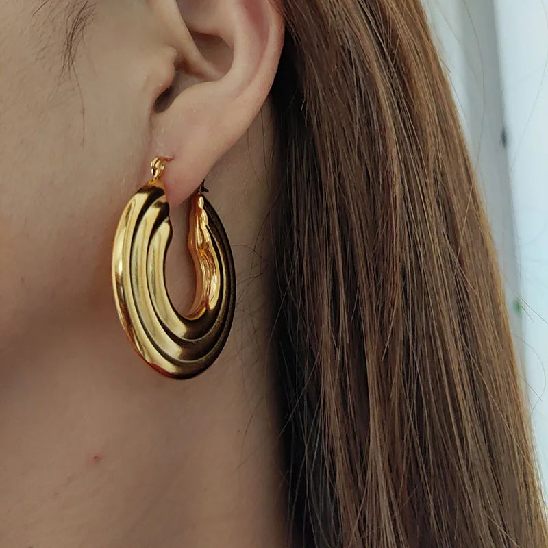 Statement Hoop Earrings stainless steel earrings