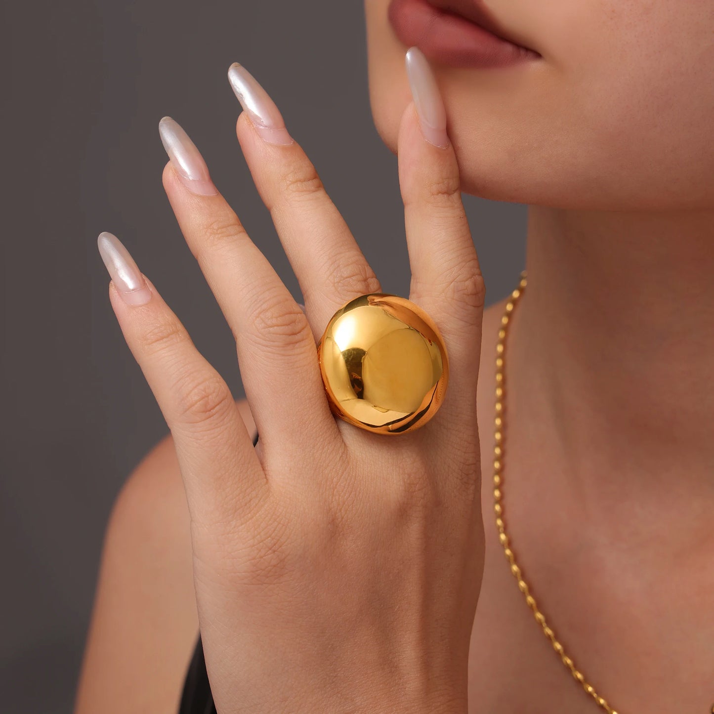 Stainless Steel Chunky Rings 18k Gold Plated