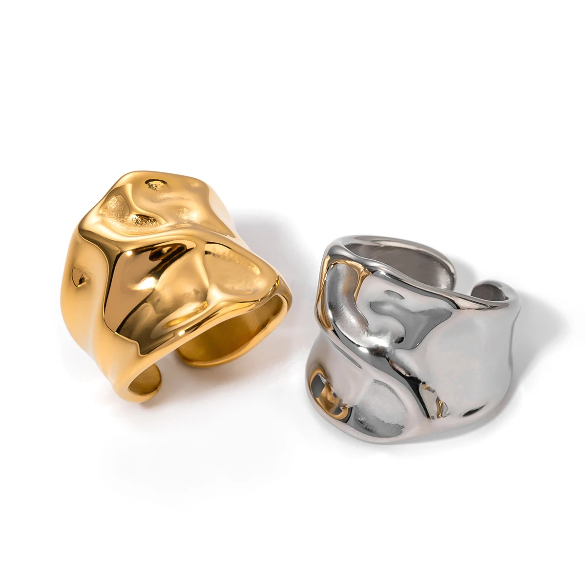 Chunky Hammered Rings