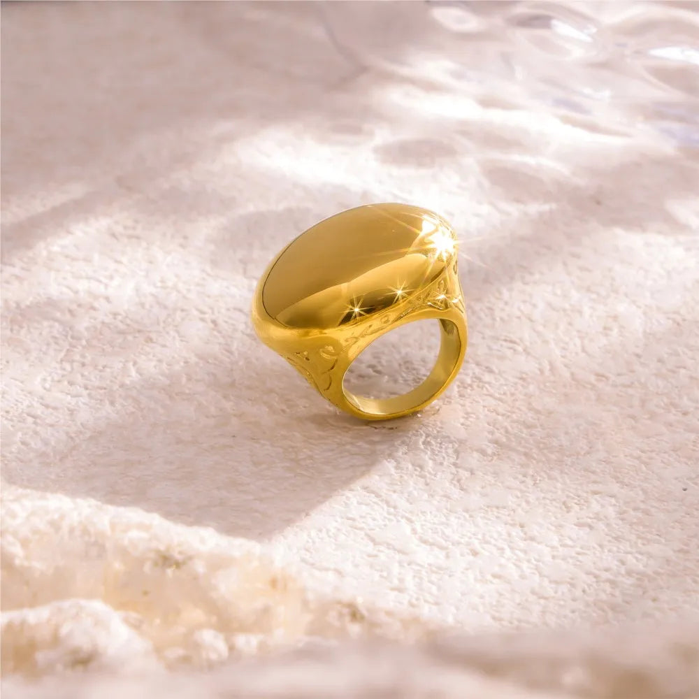 Stainless Steel Chunky Rings 18k Gold Plated