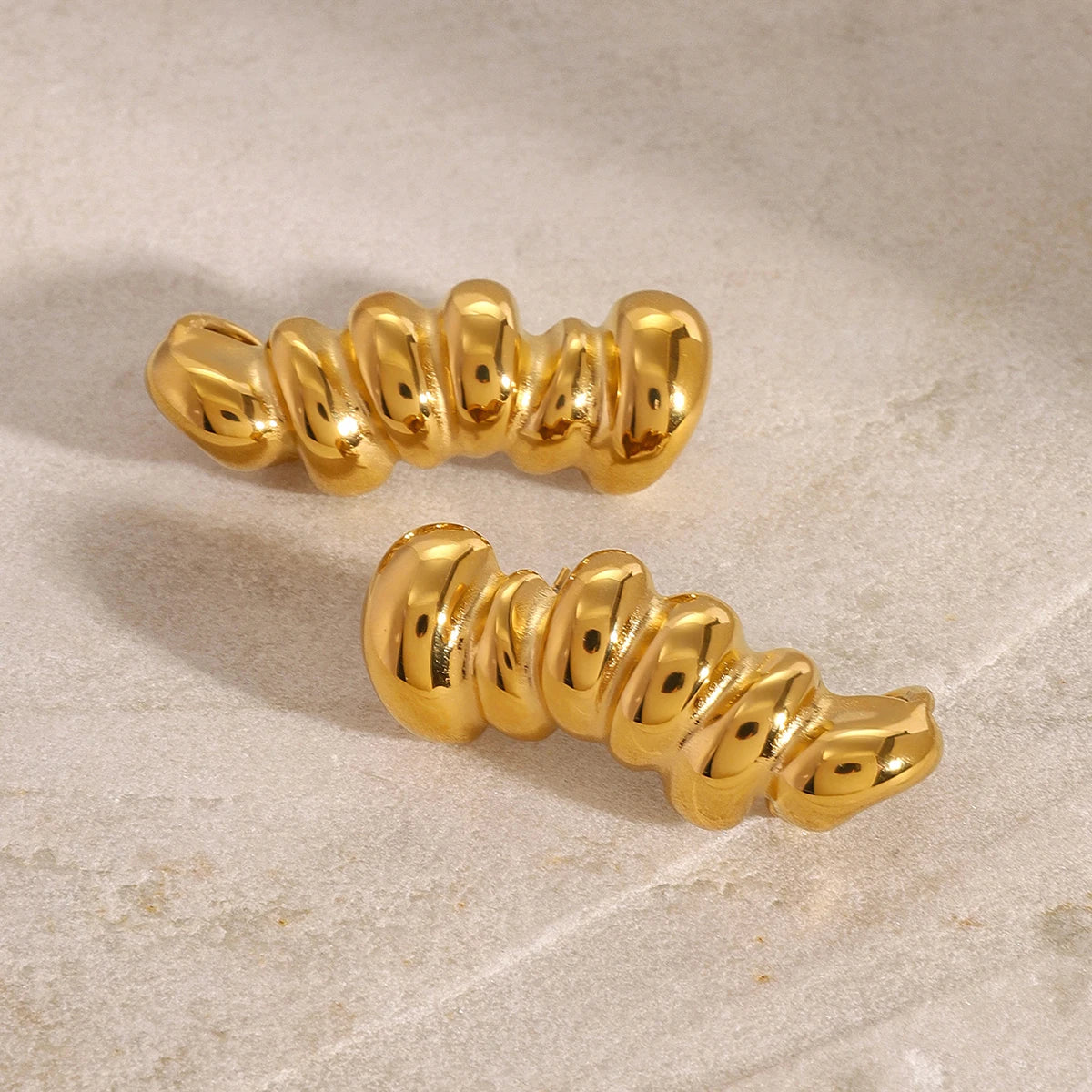Long Striped Statement Earrings