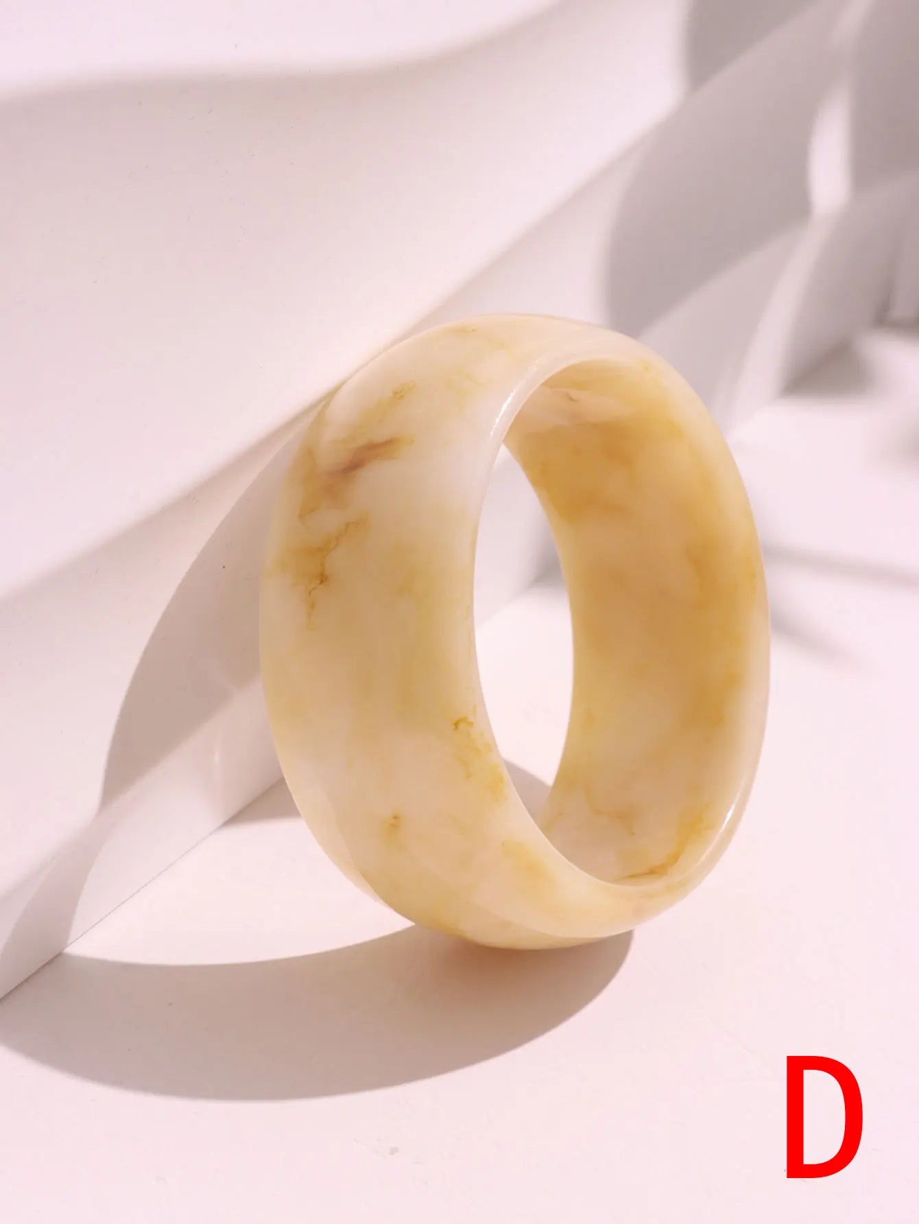 Chunky Exaggerated Irregular Square Round Yellow White Texture Silver Plated Resin Bracelets