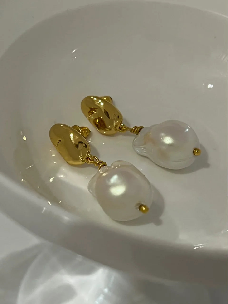 Baroque Pearl Pendant Earrings