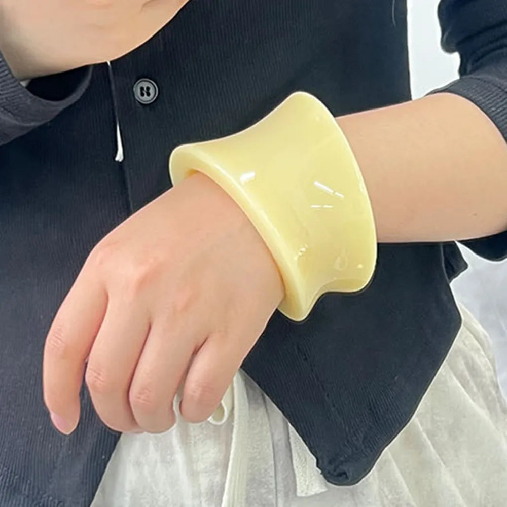 Chunky Acrylic & Resin Open Bangles Bracelets