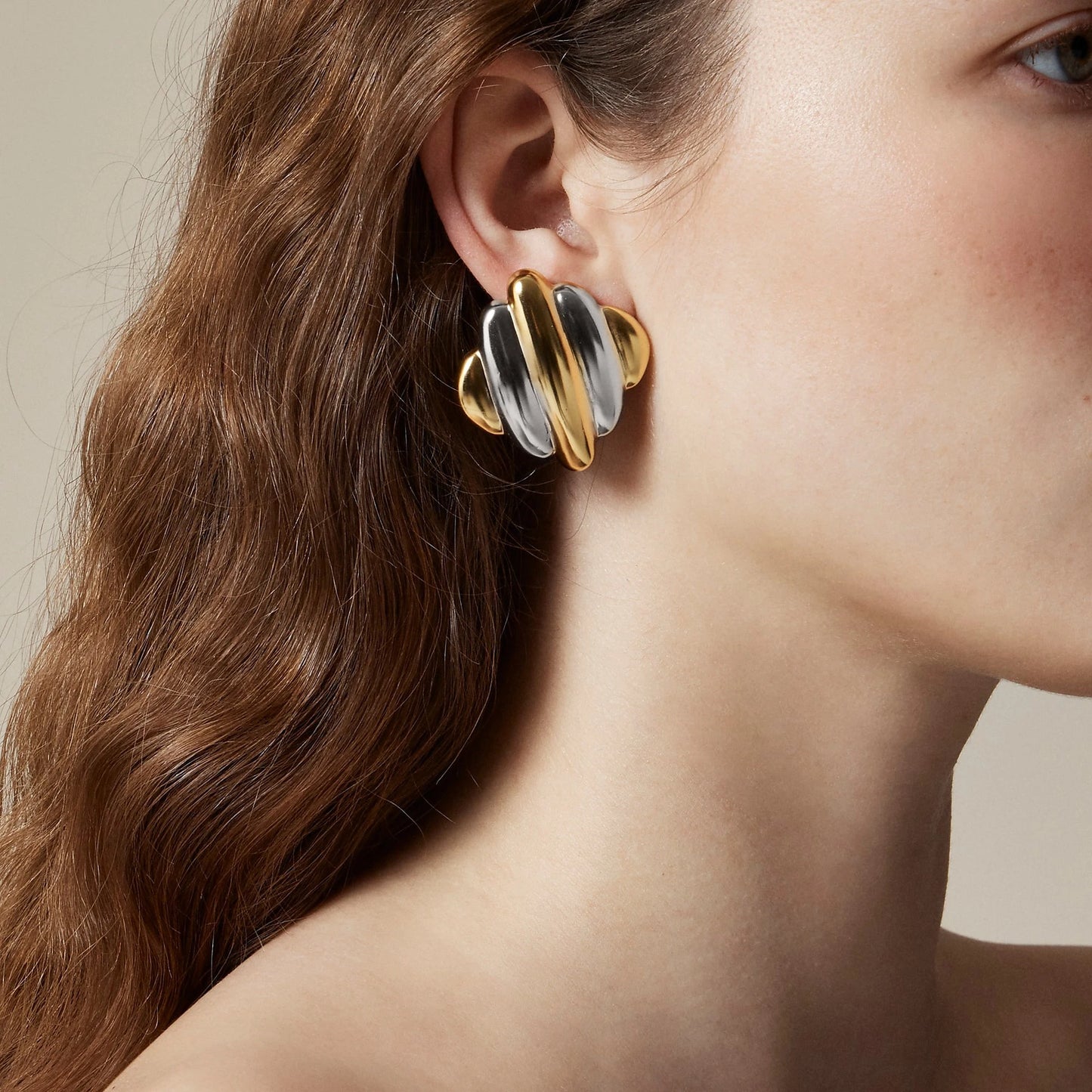 Contrast Striped Square Earrings