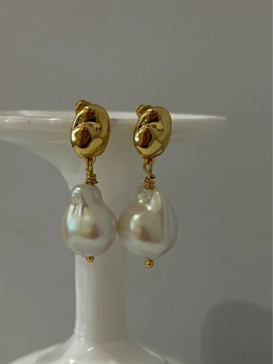 Baroque Pearl Pendant Earrings
