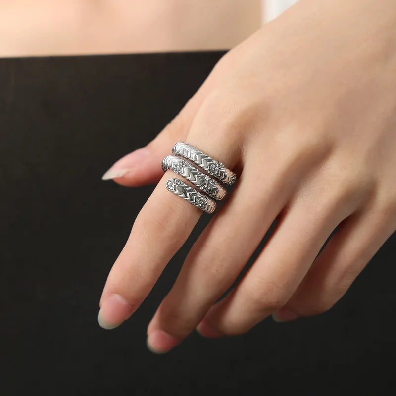 18K Gold Plated Rhinestone Snake Rings