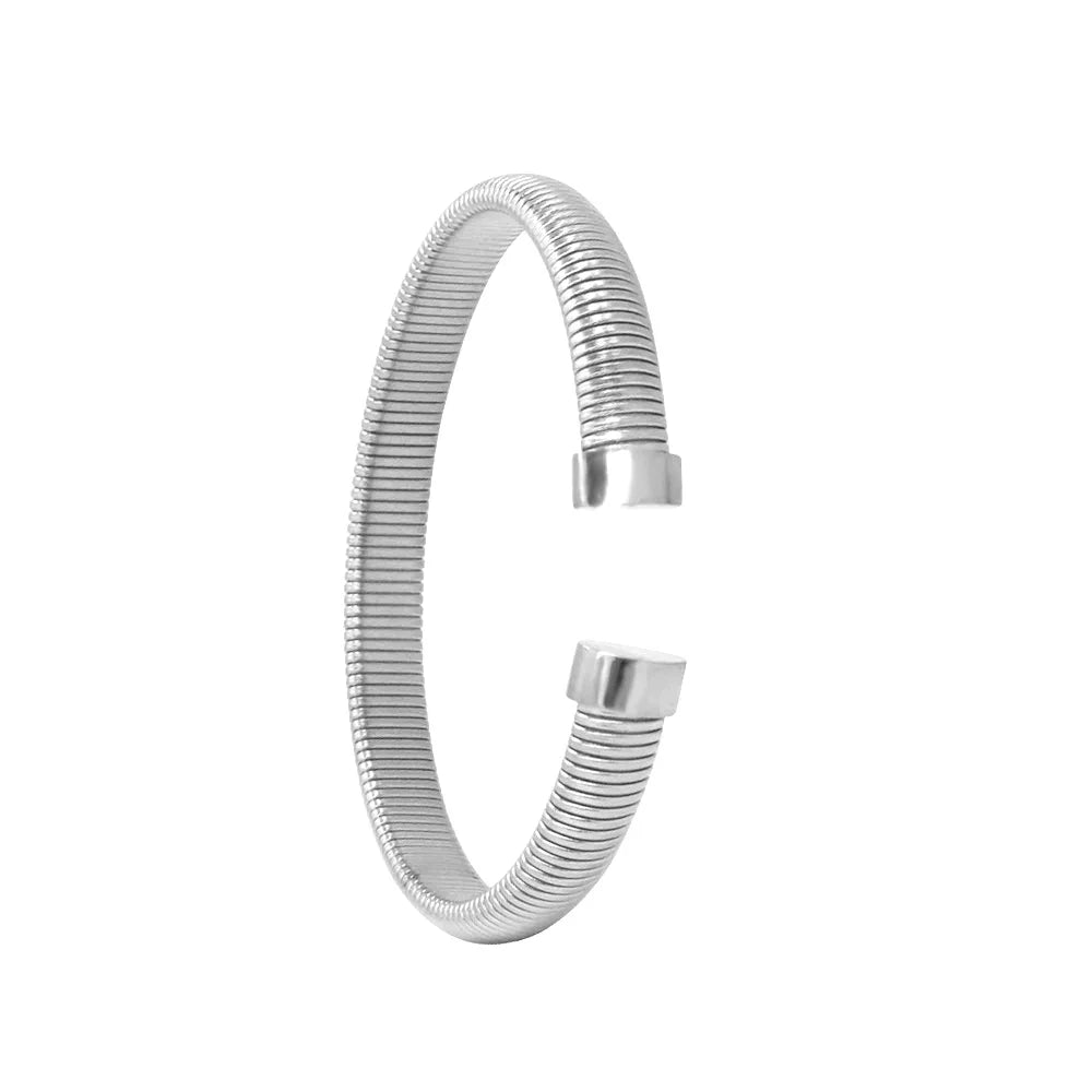 Gold Plated Textured Stainless Steel Cuff