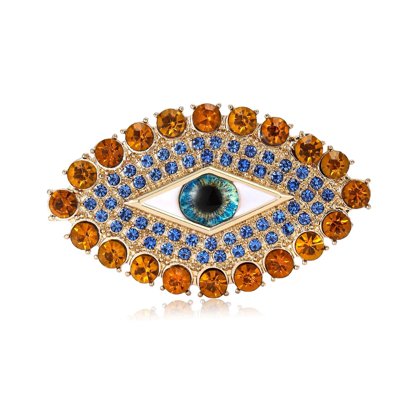 Baroque Rhinestone Devil's Eye Brooch