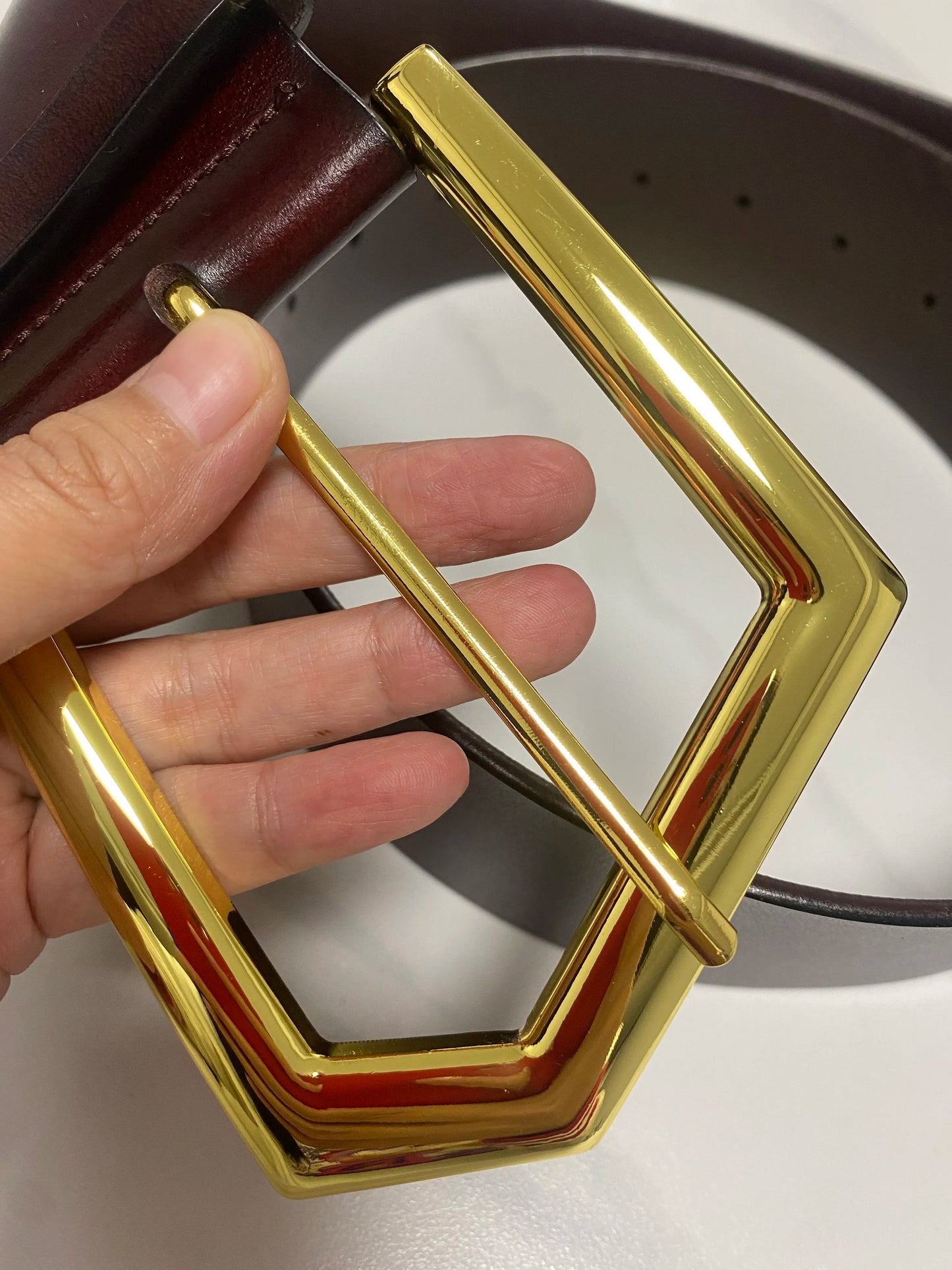 Statement Geometric Buckle Wide Belt