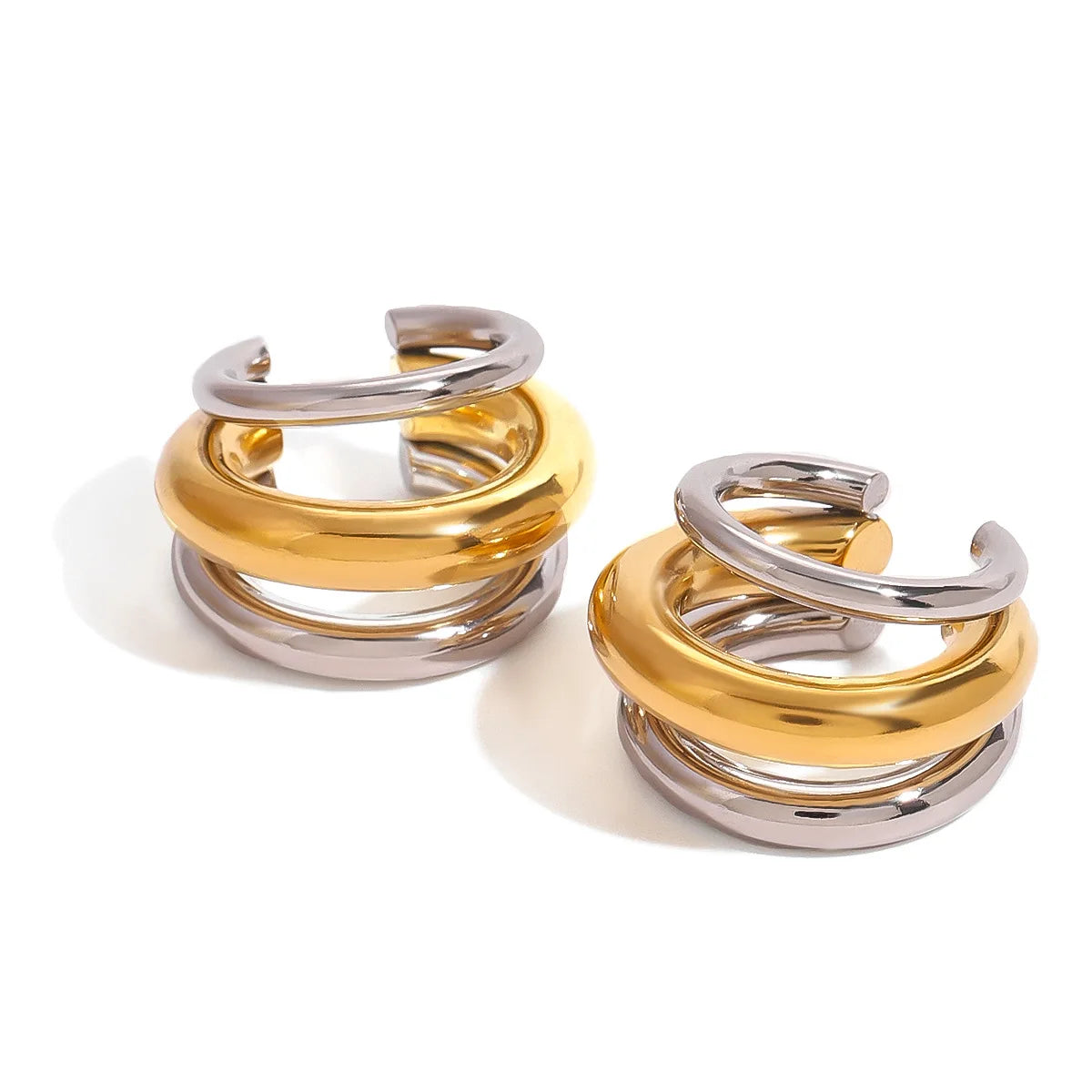 18K Gold Plated Contrast Ear Cuffs