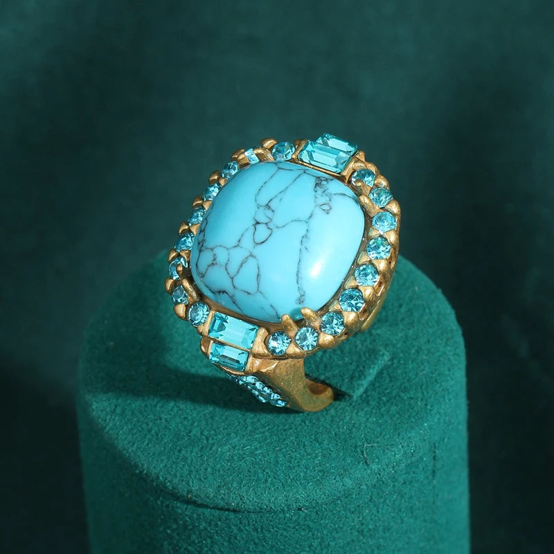 Vintage Style Art Deco Turquoise Ring