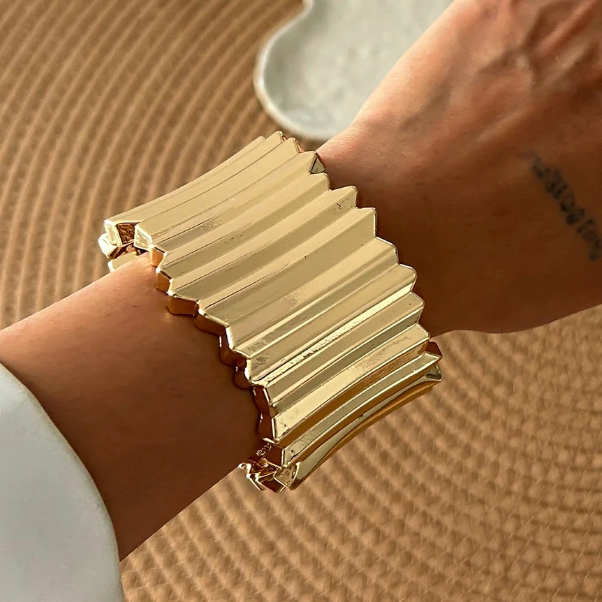 Chunky Wavy Bangle Bracelets