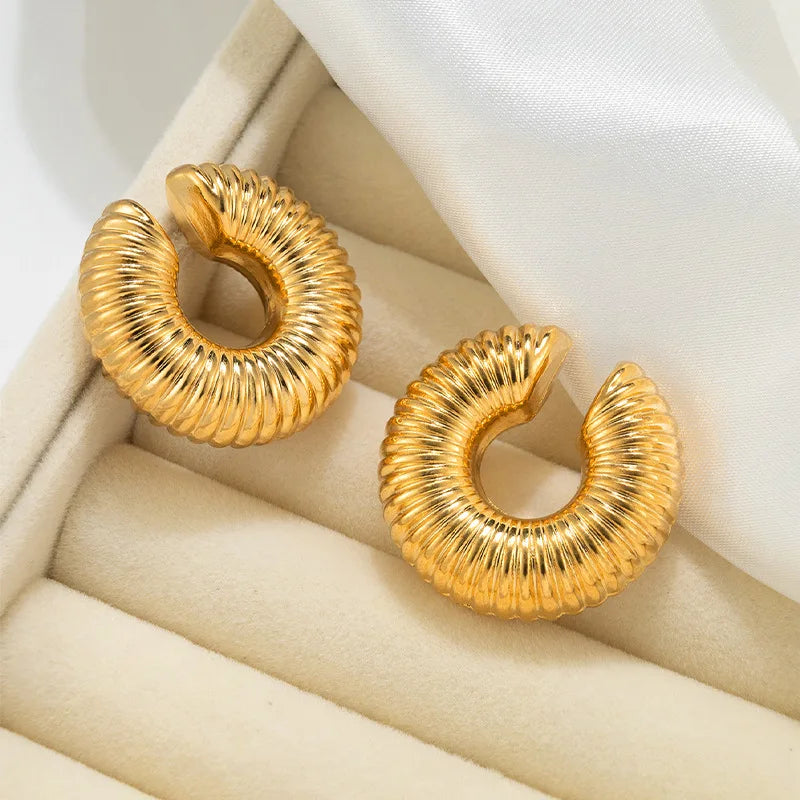 18K Gold Plated Chunky Ear Cuffs