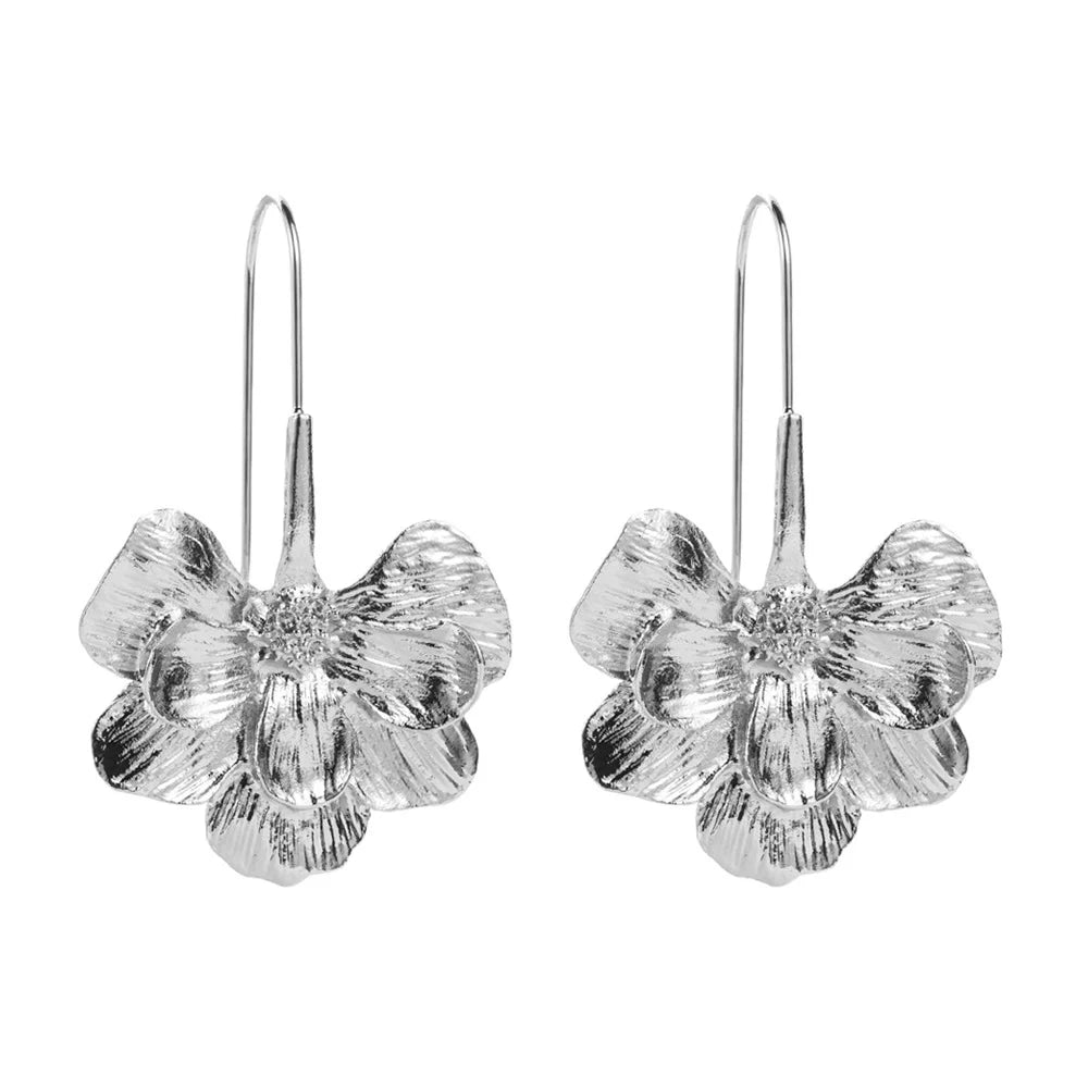 Long Drop Flower Earrings