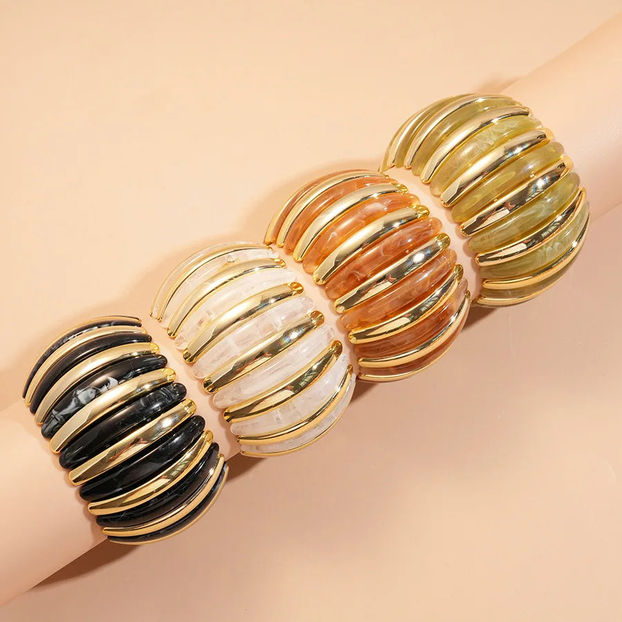 Statement Resin Beaded Elastic Wide Bangles