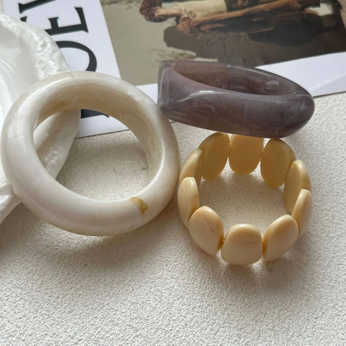 Irregular Acrylic Resin Chunky Bangles