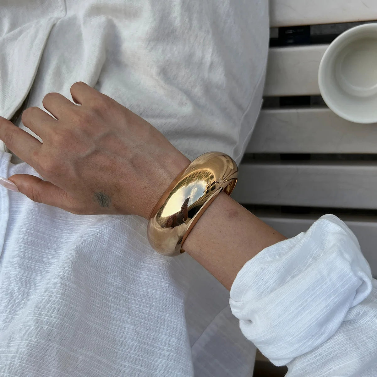 Statement Metal Wide Bangle. Bracelets