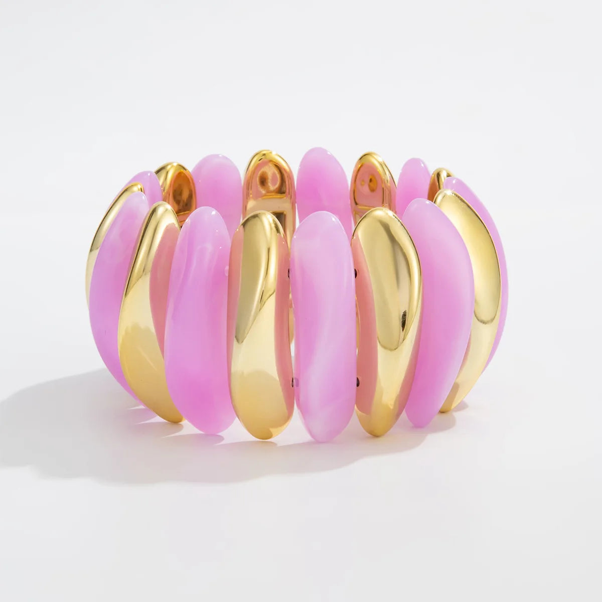 Geometric Wide Chunky Resin Elastic Bangle Bracelets